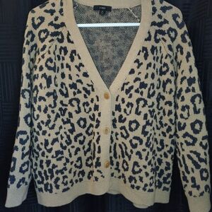 J. Crew Leopard Print Cardigan Sweater - Tan and Black
